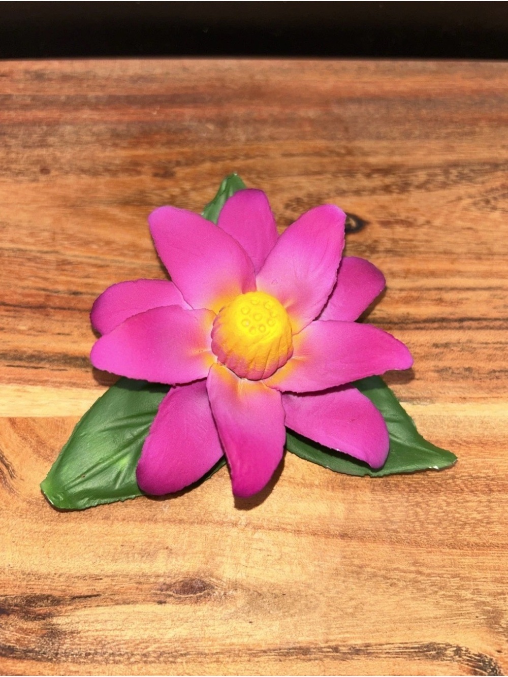 VTG Capodimonte Napoleon Italy Fine Porcelain Purple Lotus Flower Green Petals